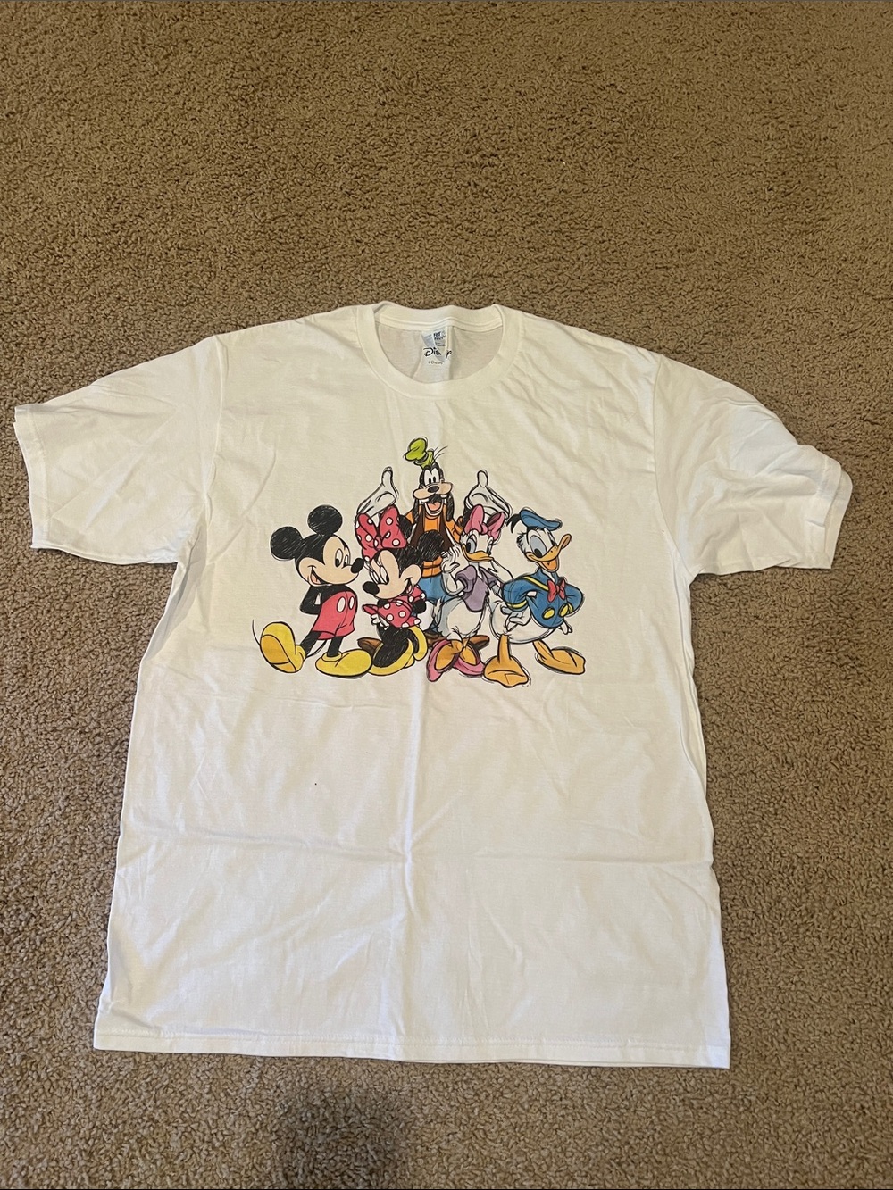 Disney White Short Sleeve Tee with Mickey & Friends